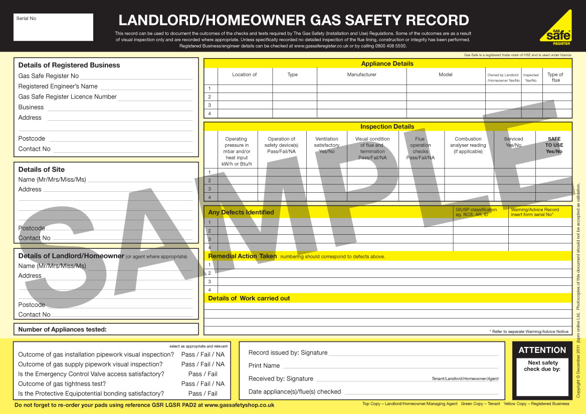 Gas safety certificate cost